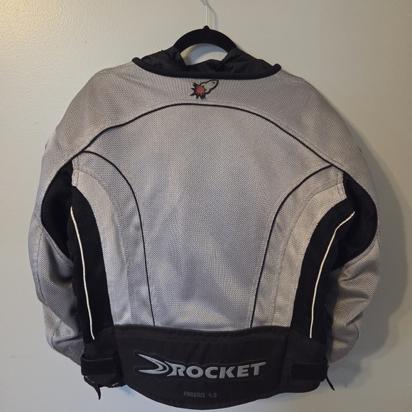 Joe Rocket Mens Gray Motorcycle Jacket Armored Padded Riding Zip Coat Biker. M - Picture 2 of 8